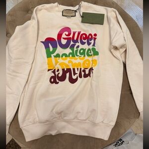 Authentic NWT Gucci Prodige D’Amour Cream Multicolor Limited Edition Sweatshirt